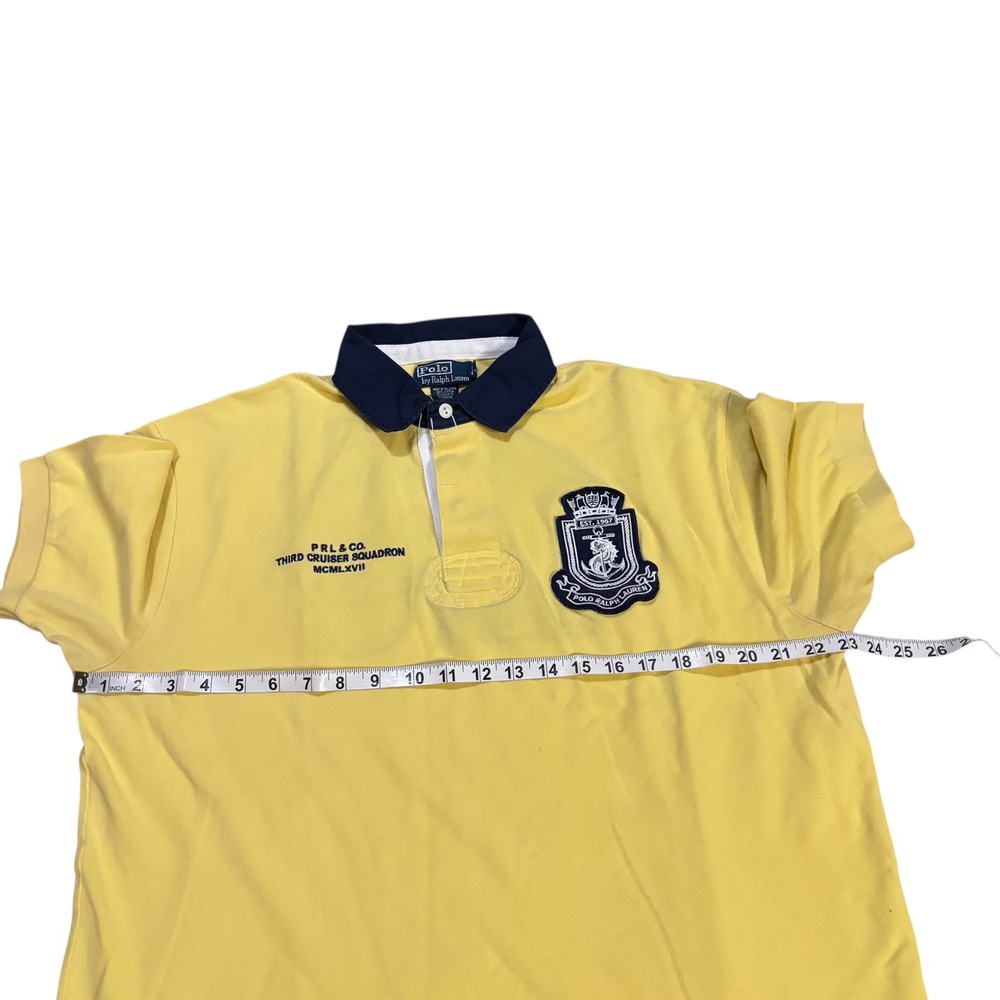 Polo Ralph‎ Lauren Mens Yellow Third Cruiser Squadron Rugby Polo Shirt Size L - Picture 7 of 8